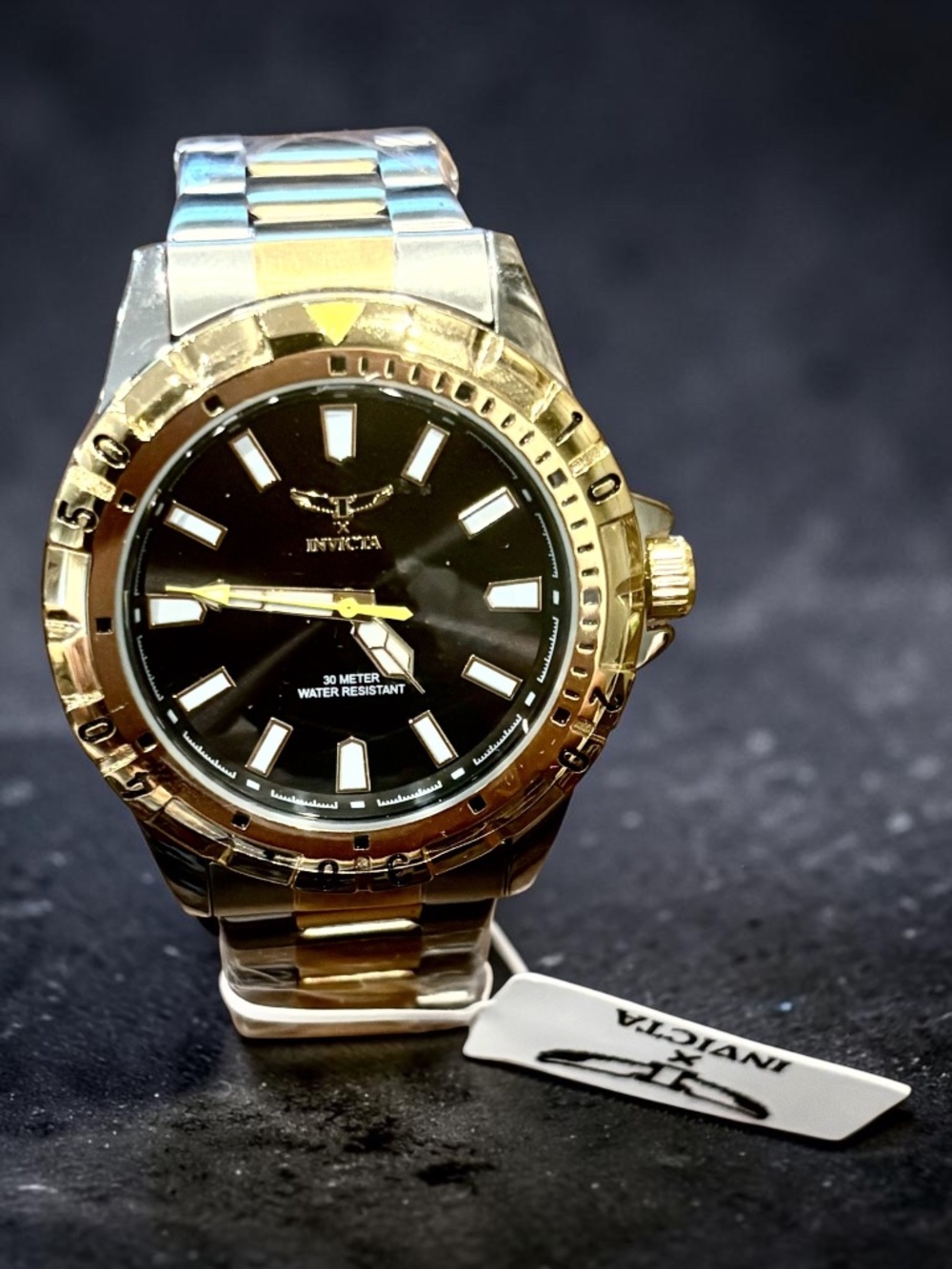 Invicta 69037 Men's Pro Diver Black Dial Gold Bezel Stainless Steel Watch